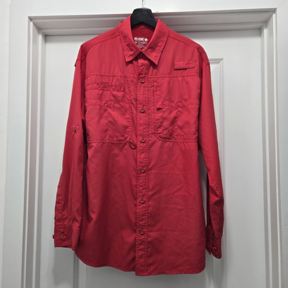 Reel‎ Legends M Saltwater 2  Fishing Shirt Chinese Red